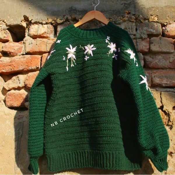 Embrided Crochet Sweater