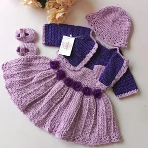 Crochet Frock set - 0 to 3