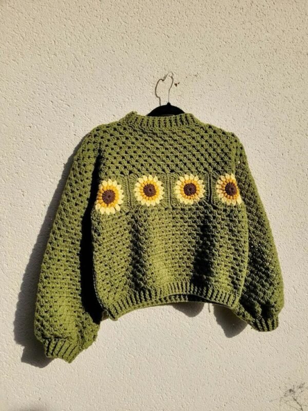 Crochet sunflower cardigan