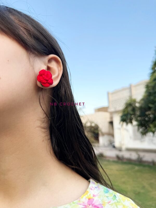 Crochet Rose Earing