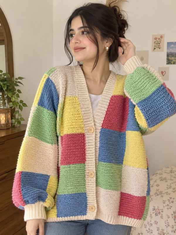 Pastel Patchwork Cardigan